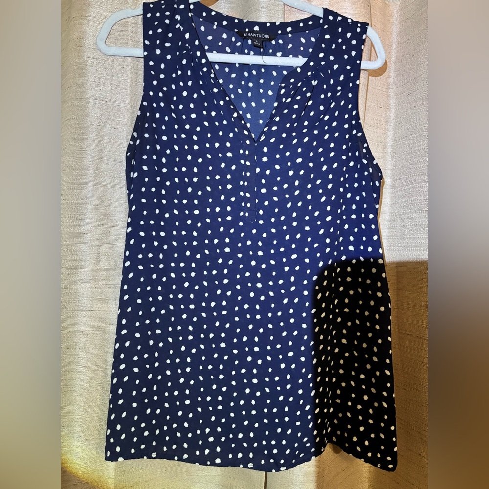 41 Hawthorn Navy Polka Dot Sleeveless Top